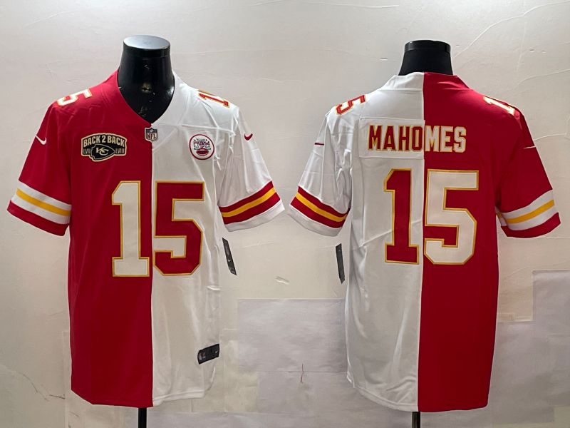 Men Kansas City Chiefs 15 Mahomes White red 2025 Nike Vapor Limited NFL Jersey style 2